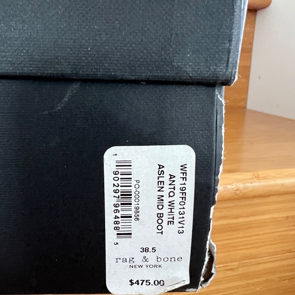 $475 Rag & Bone Aslen Mid Boot In Antique White Size:EU38.5( US:8.5) - Picture 9 of 9